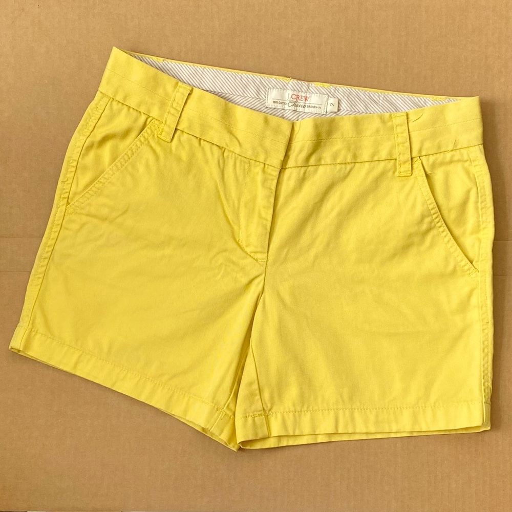 J. Crew Broken-In 100% Cotton Chino 5” Shorts Yellow Sz 2